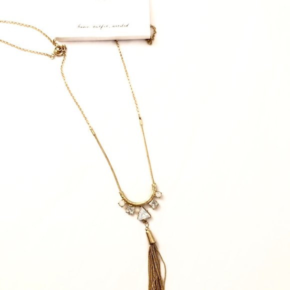 Ann Taylor Tassel Opal Pendant necklace NWT 49.50 - Picture 4 of 5